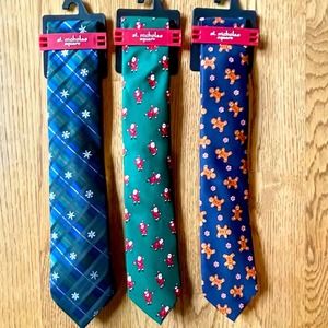 Christmas Ties St. Nicholas Square Lot of 3